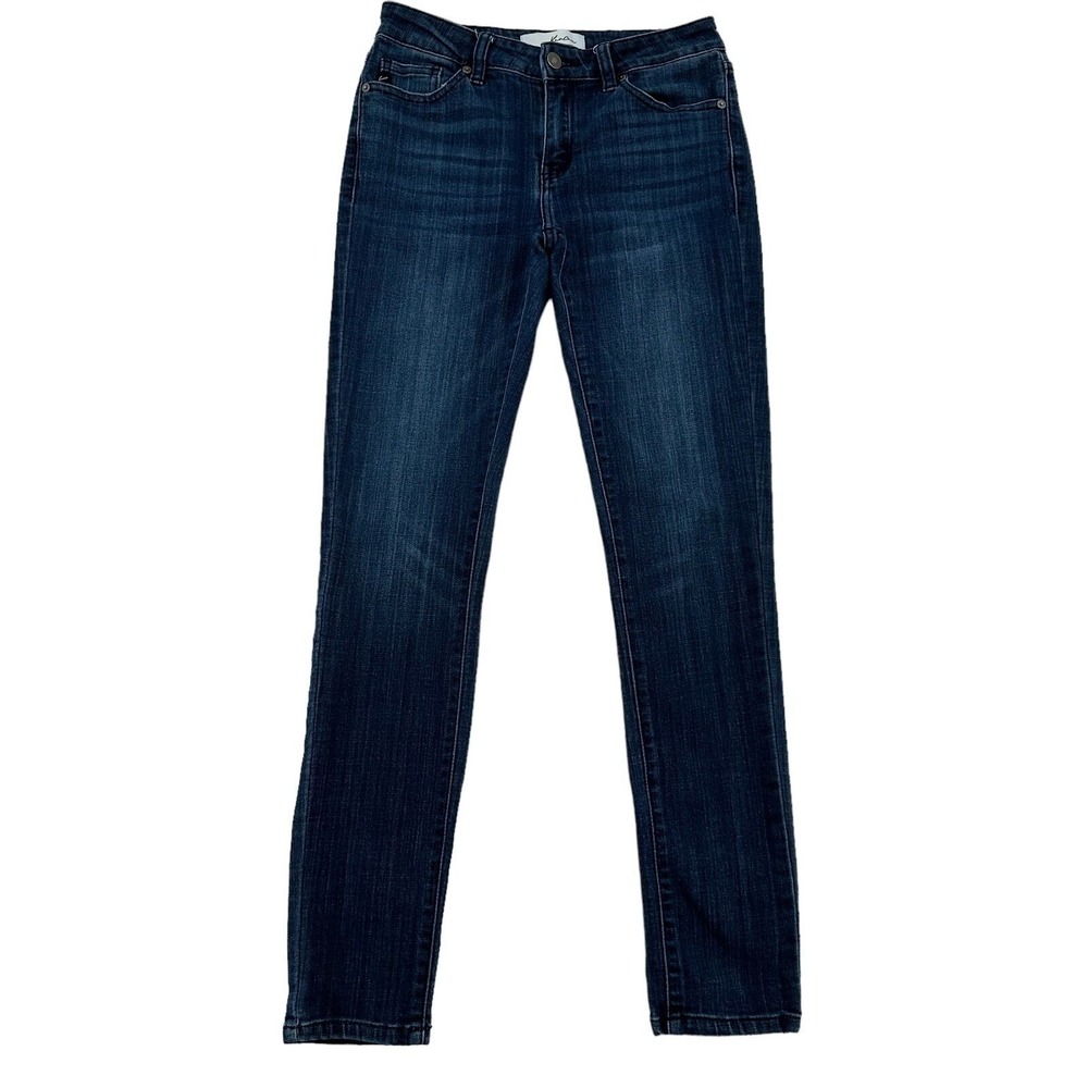 KanCan Women 7/27 Dark Wash Skinny Jeans  Indigo Cotton Tencel Grunge Revival